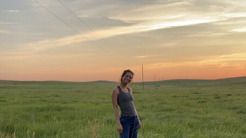  Grace in Field at Sunset